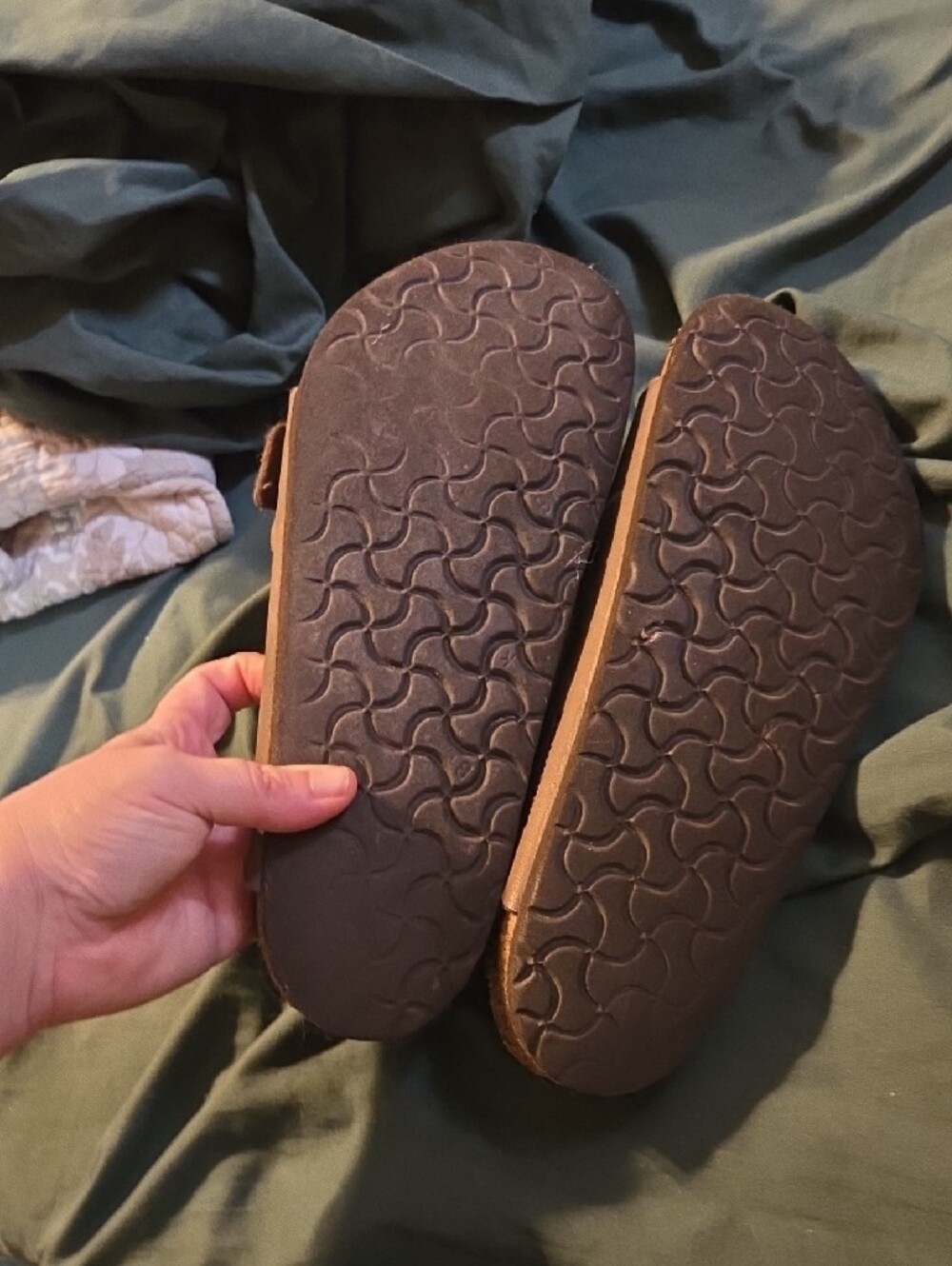 Brown Double Buckle Slide Sandals - Picture 3 of 4